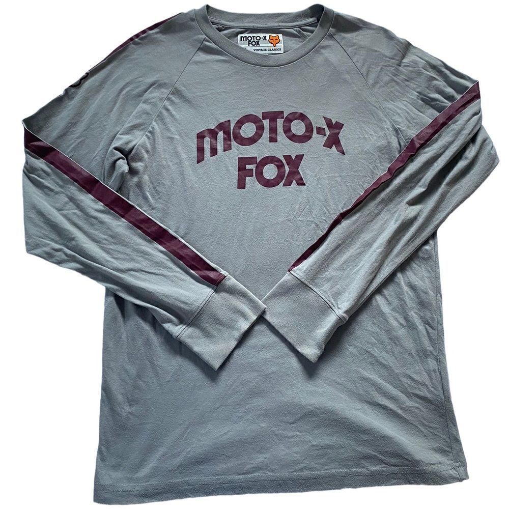 Vintage Moto-X Fox Classics Motocross Long Sleeve Tshirt Mens Large Gray B1105